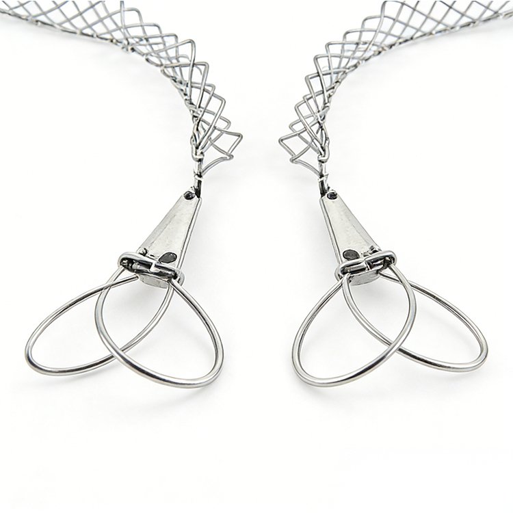 Stainless steel mesh whisk with keychain clip, flexible wire mesh for easy mixing and portability.