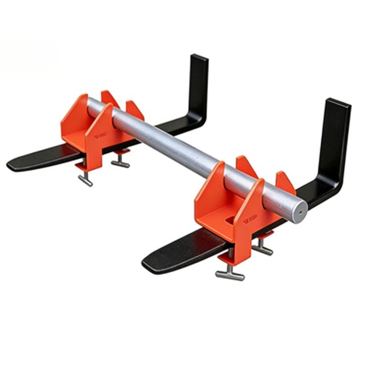 Orange and black excavator bar mounting adapter with metal bar, designed for secure tool connection on excavators.