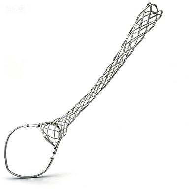 single eye cable grip with woven mesh sleeve for cable pulling
