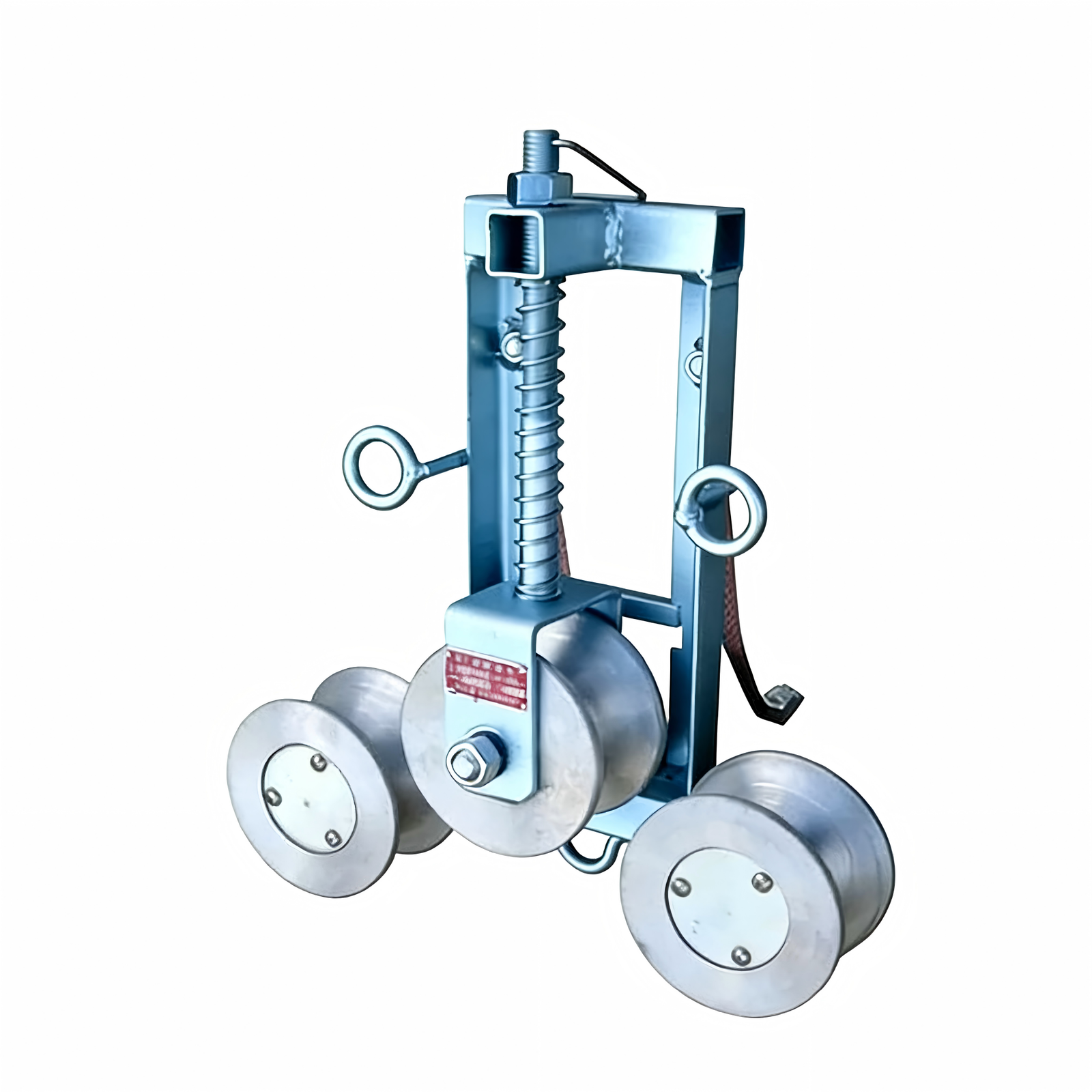 Three wheel cable roller side angle for cable turning and guiding