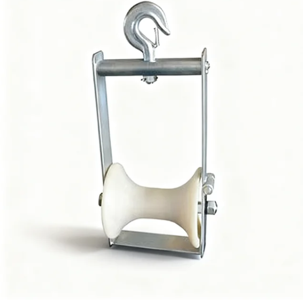 hanging cable roller with hook front view