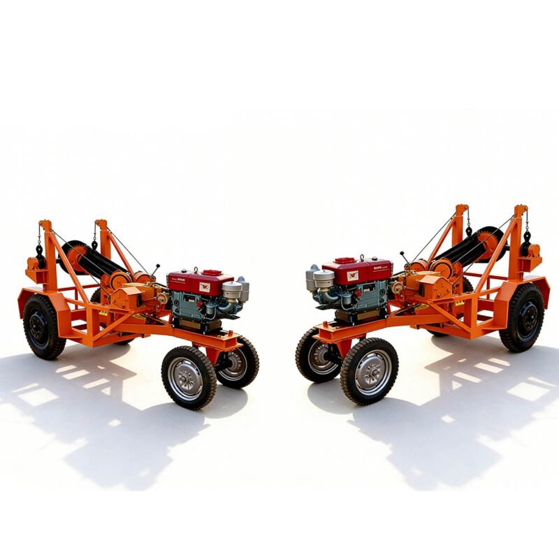 power winder equipped trailer display with two machines shown together