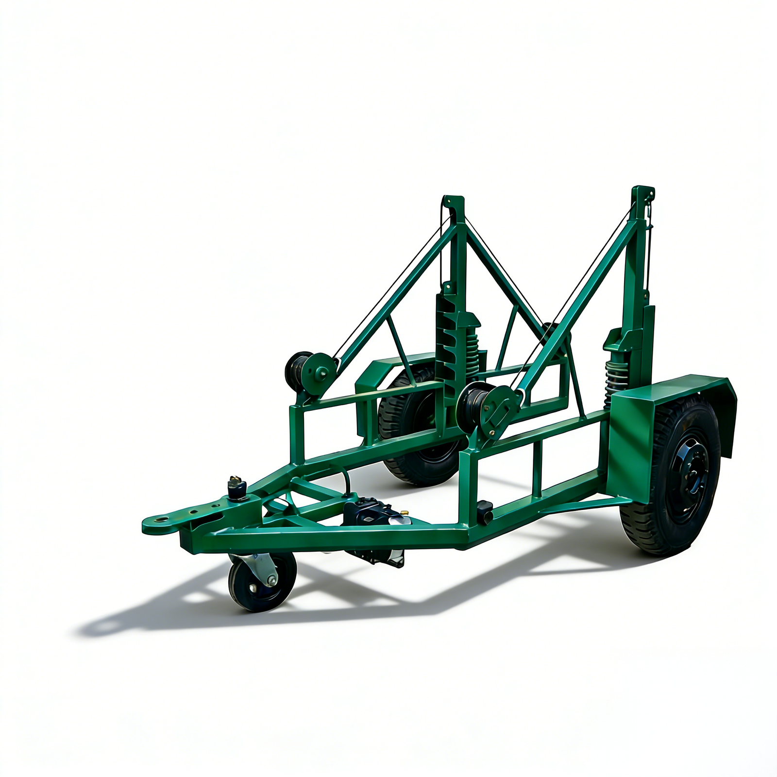 Single Reel Trailer angled front view for reel work