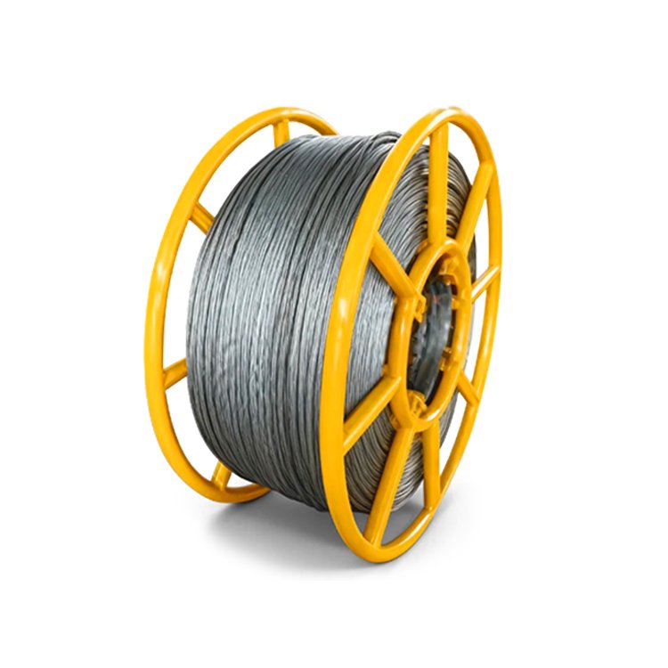 Wire Rope wound on a yellow reel for industrial supply
