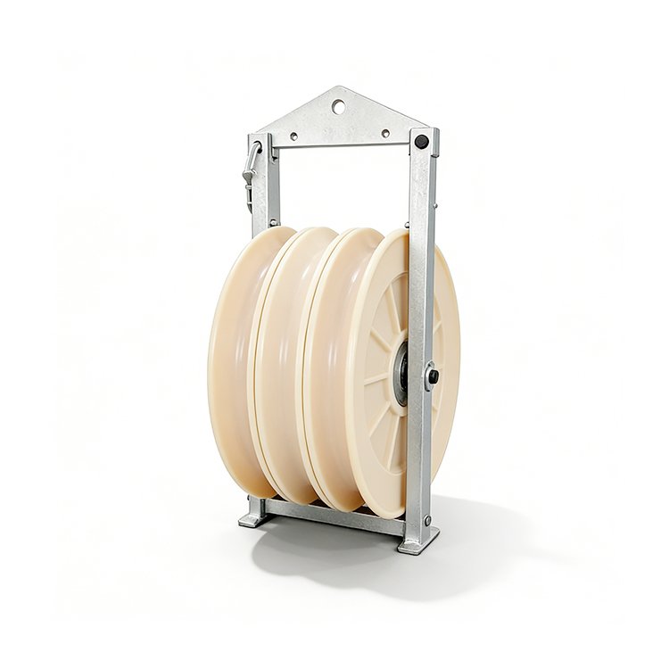 Triple Sheave Stringing Block for overhead cable pulling and conductor installation