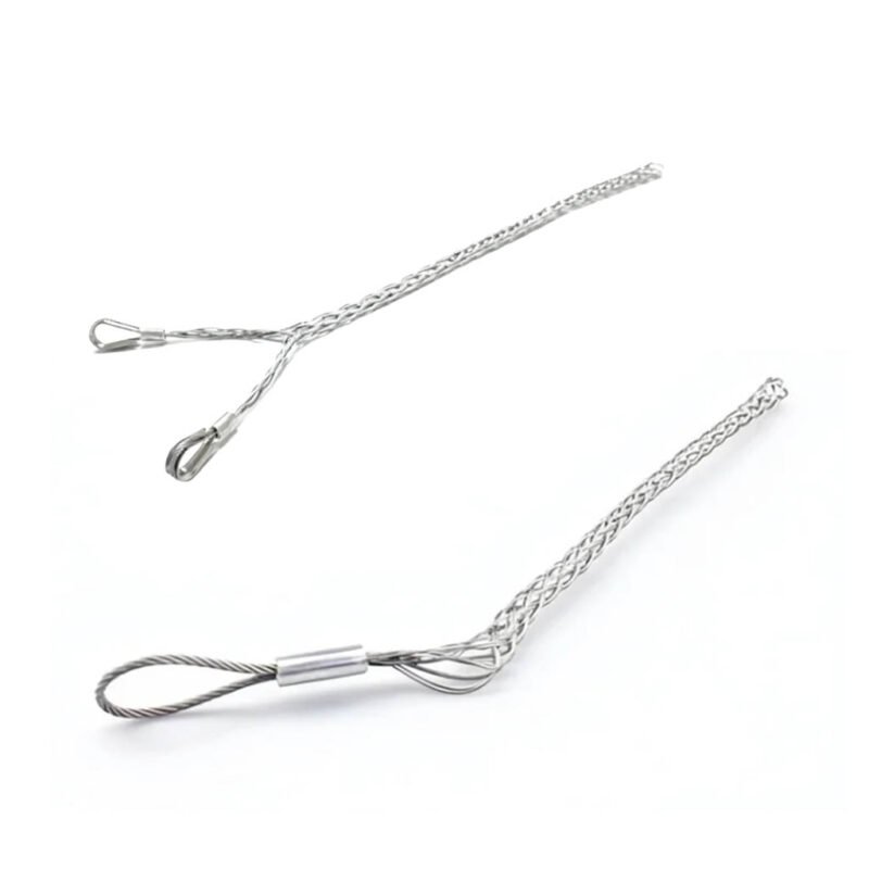 double eye and single eye cable sock front detail view