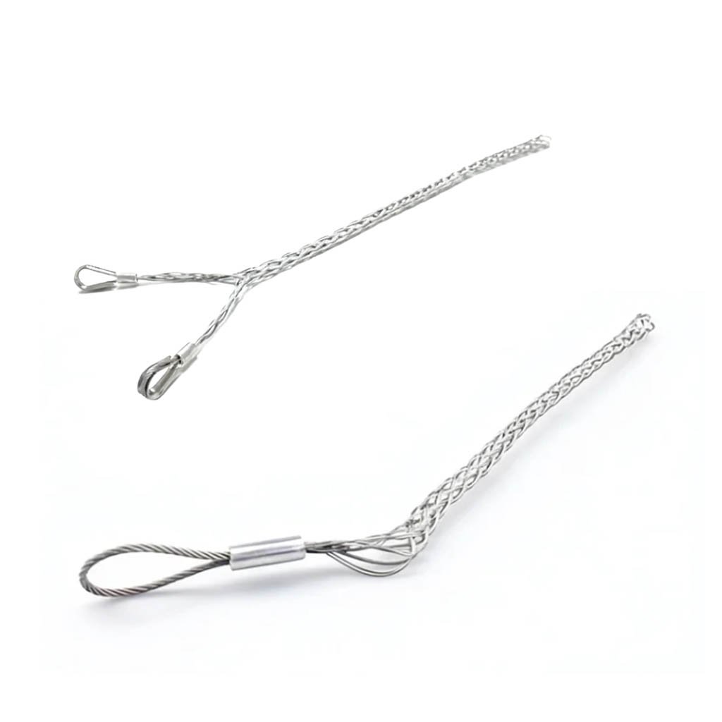 double eye and single eye cable sock front detail view