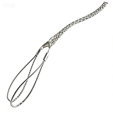 double eye cable grip with woven mesh body for cable pulling