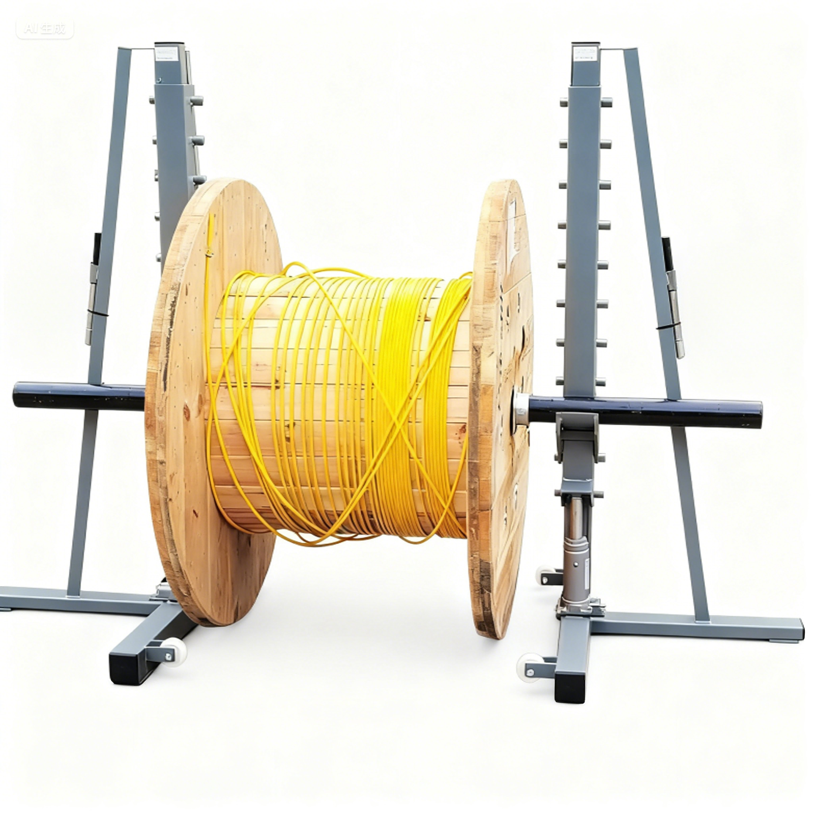 cable drum jack supporting cable reel during cable pay-off