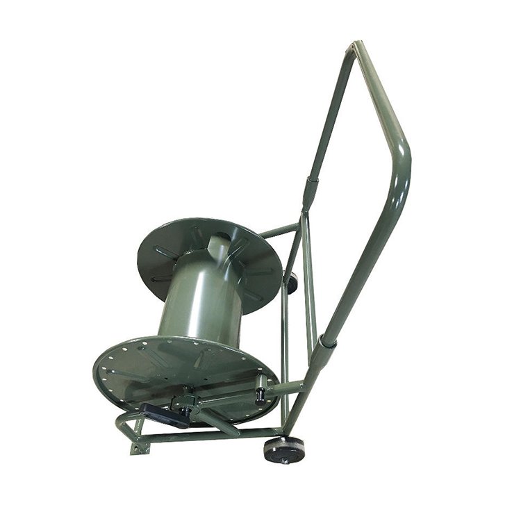 Hand Crank Cable Reel side view with crank handle and reel drum