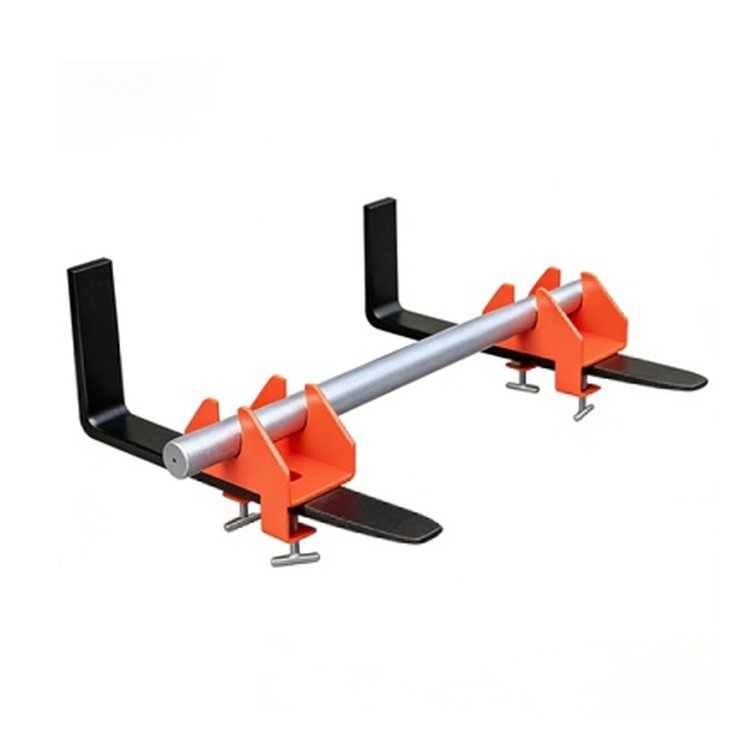 Orange cable reel stand for smooth cable pay-off