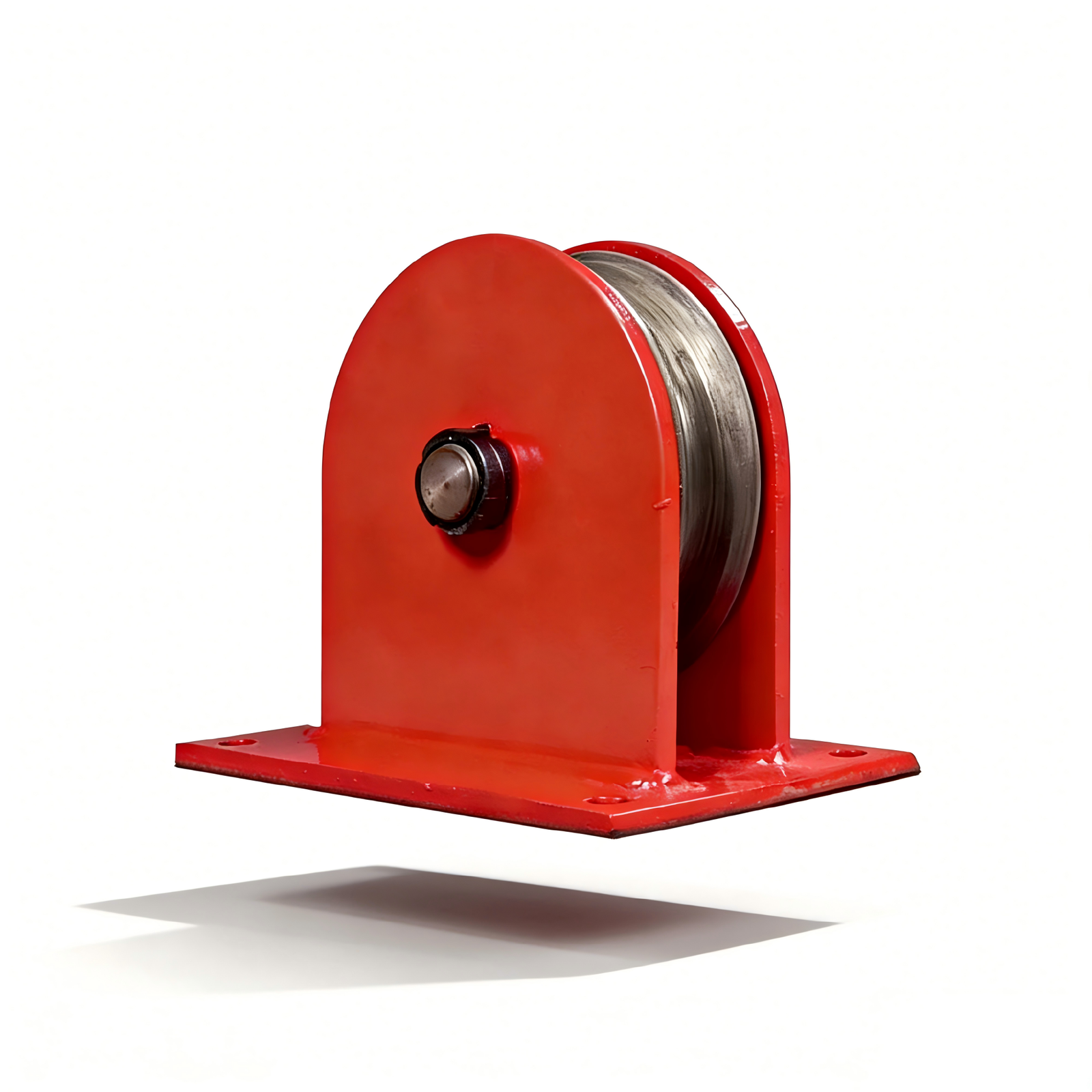 Cable Pulley with flat mounting base and single guide wheel