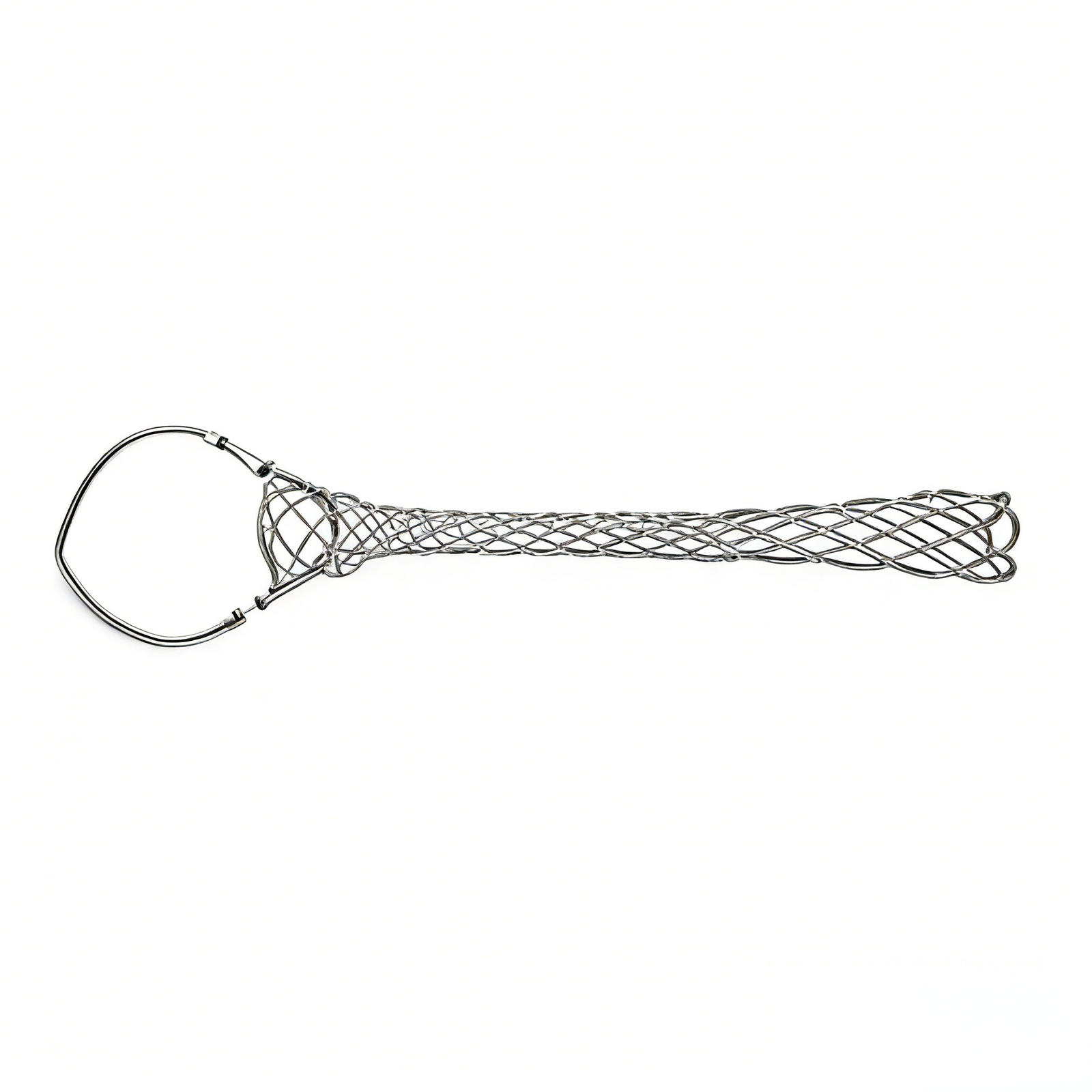 single eye cable grip side view with long woven mesh body