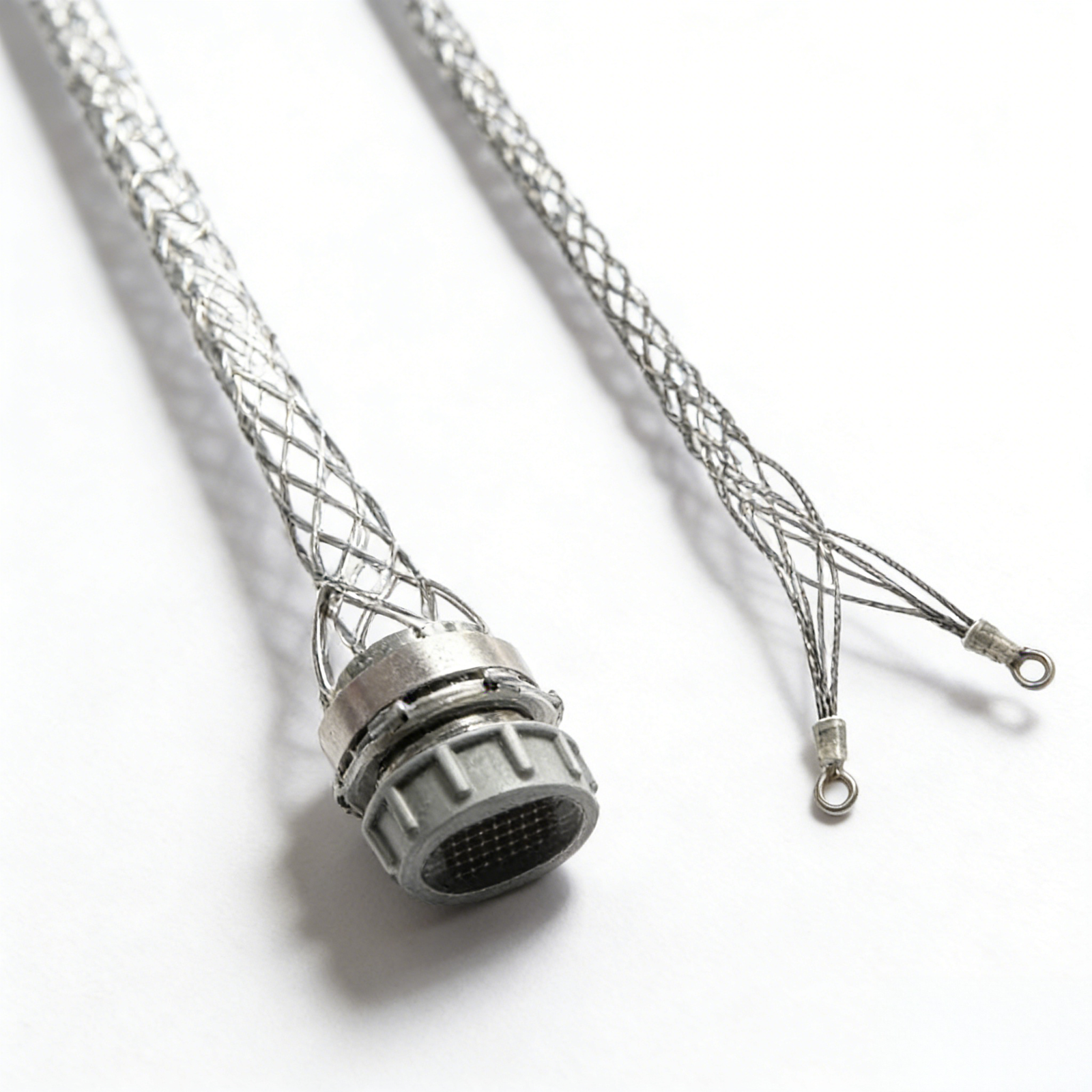 spring pulling grip and braided double eye cable sock comparison image