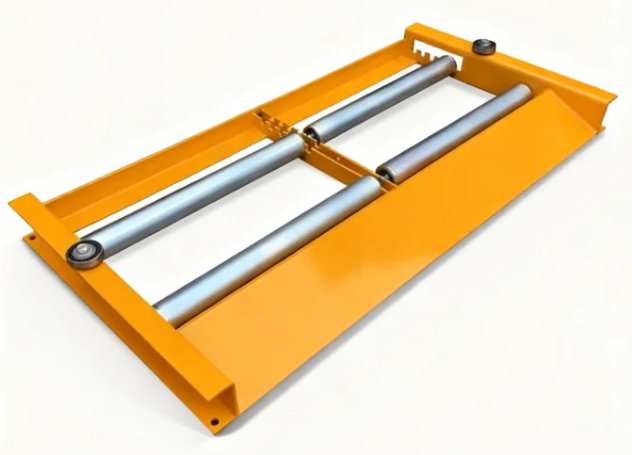 cable drum unwinder platform holding a loaded cable reel