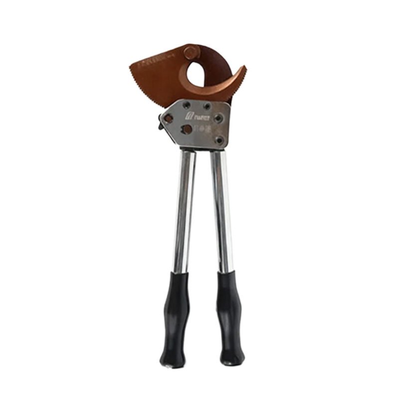 open jaw ratcheting cable cutter center front view manual cable cutting tool