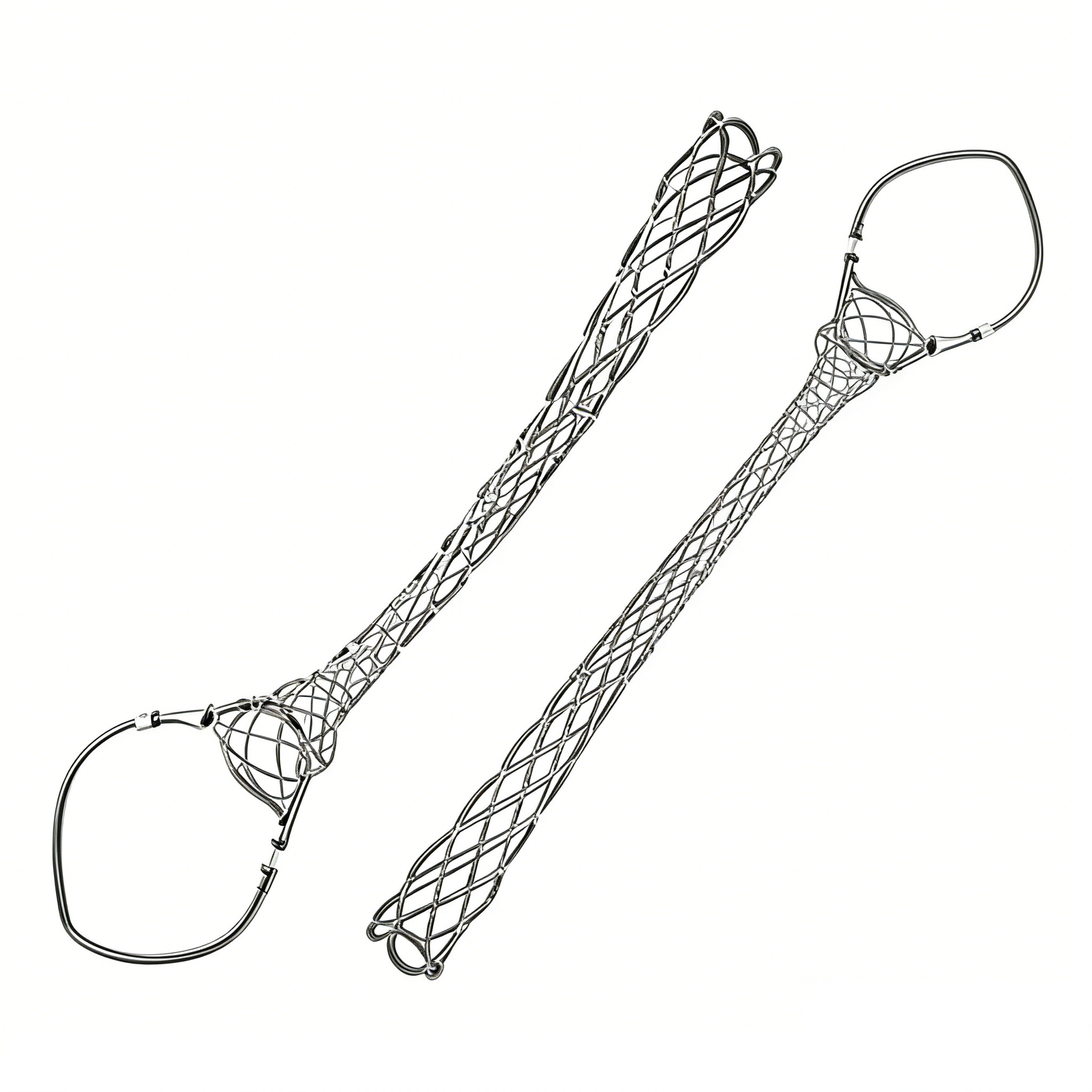 close-up of single eye and double eye cable grips with mesh detail