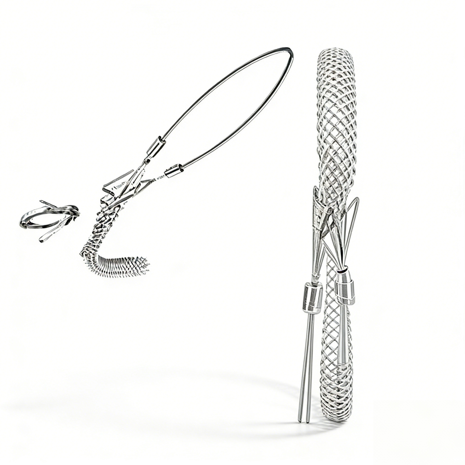 Single Eye Cable Sock side view with open mesh sleeve