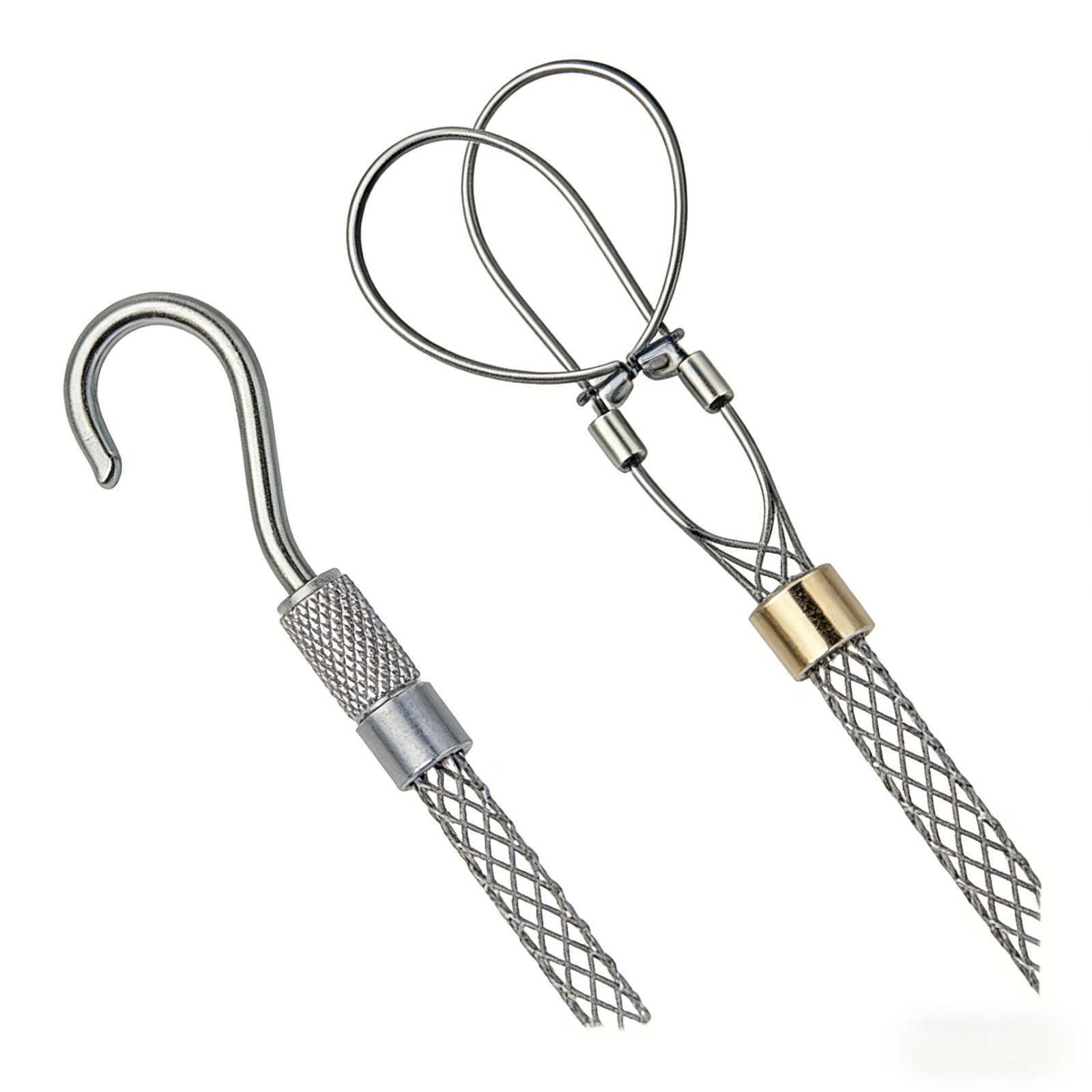 single eye and double eye cable stocking comparison