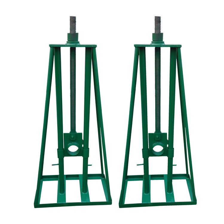 Cable drum jack stand pair isolated on light background