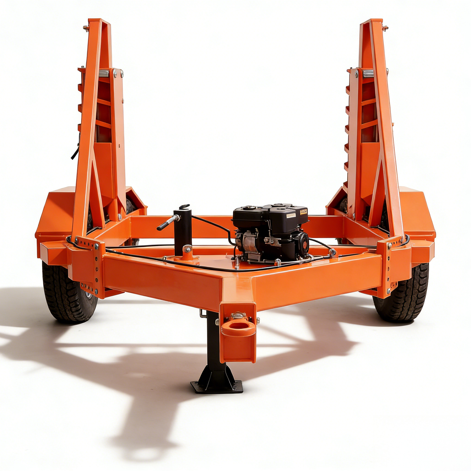 Utility Cable Reel Trailer front view for drum loading