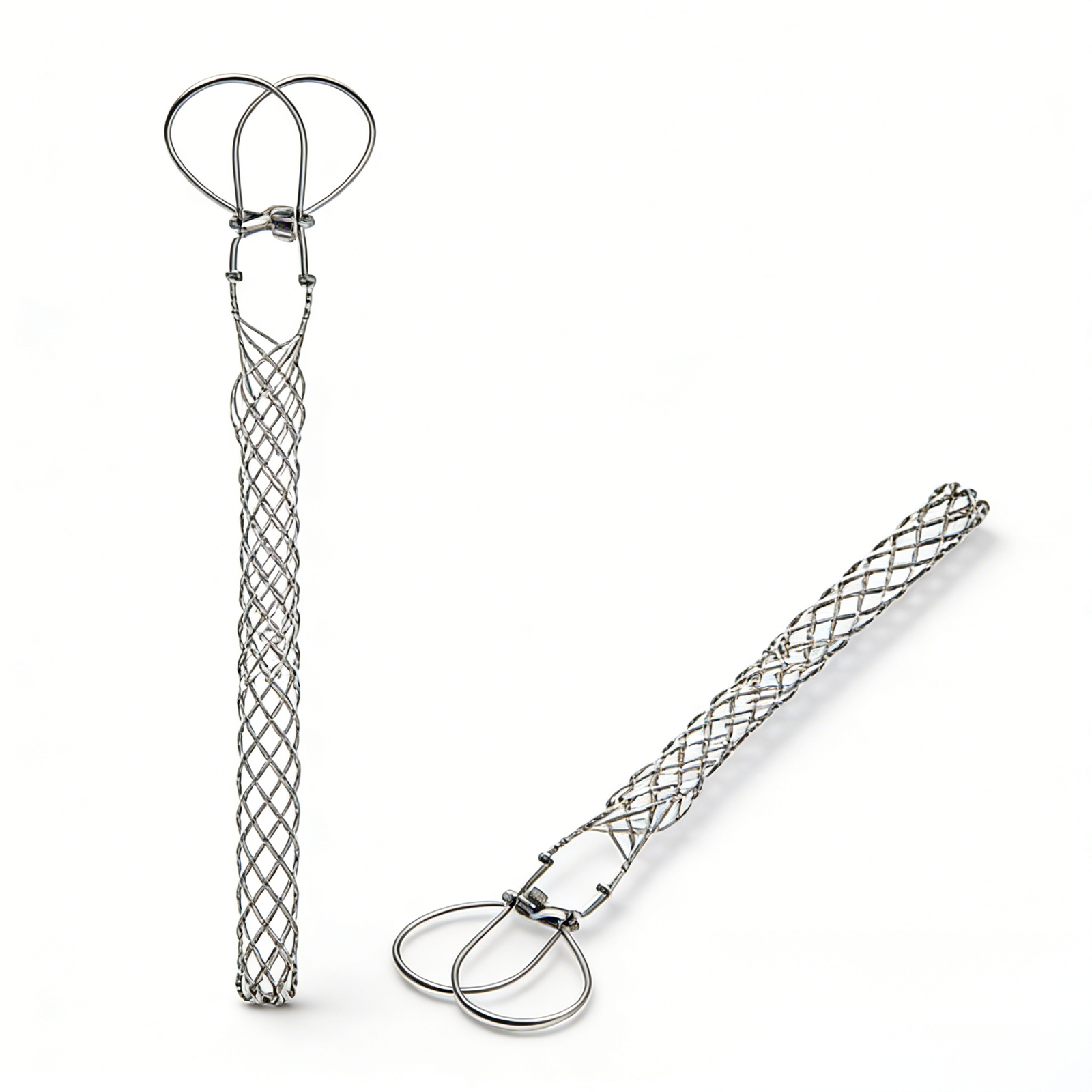 Mesh Grip dual product angle display with braided wire mesh structure