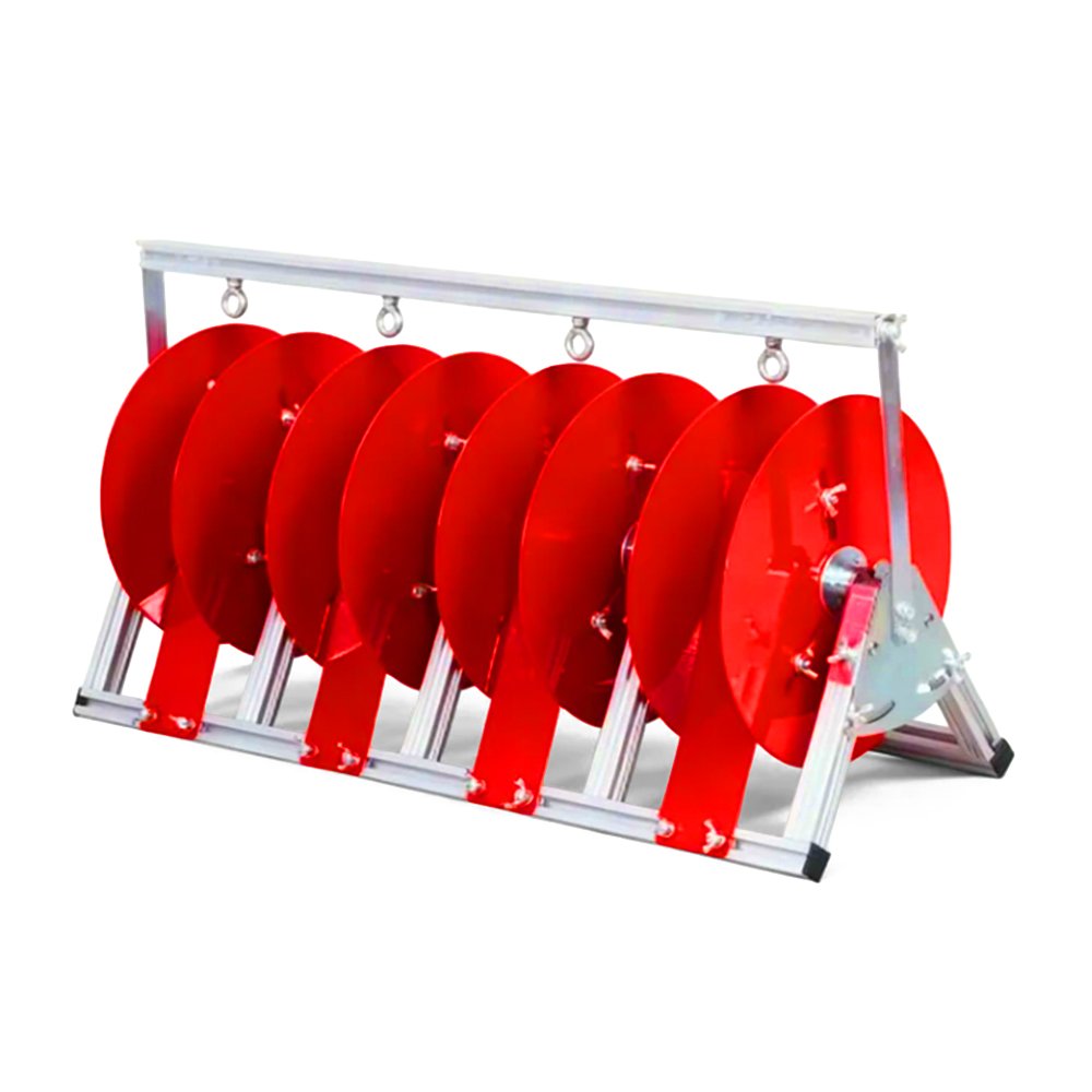 Wire Spool Rack with dimension reference for multi-reel cable dispensing