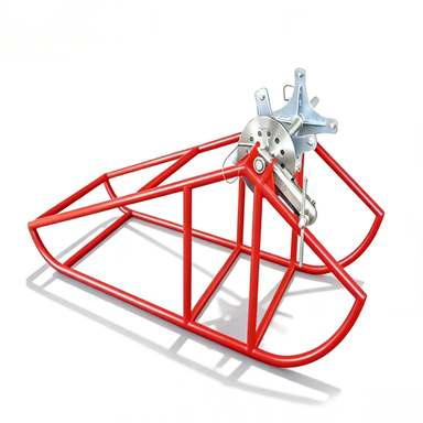 side front view of cradle reel stand for reel lifting