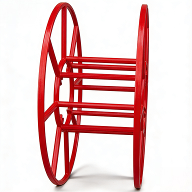 red cable steel drum side view