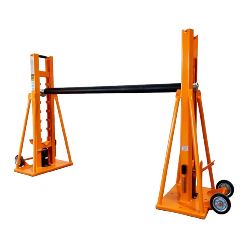 hydraulic cable drum jack stand set with black support shaft