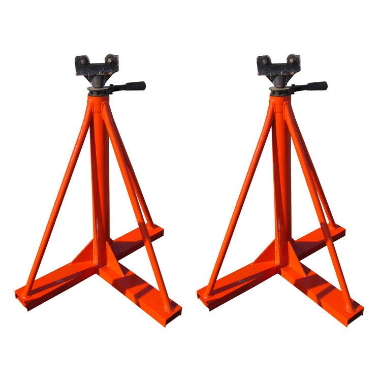 wire reel jack stand pair with roller head