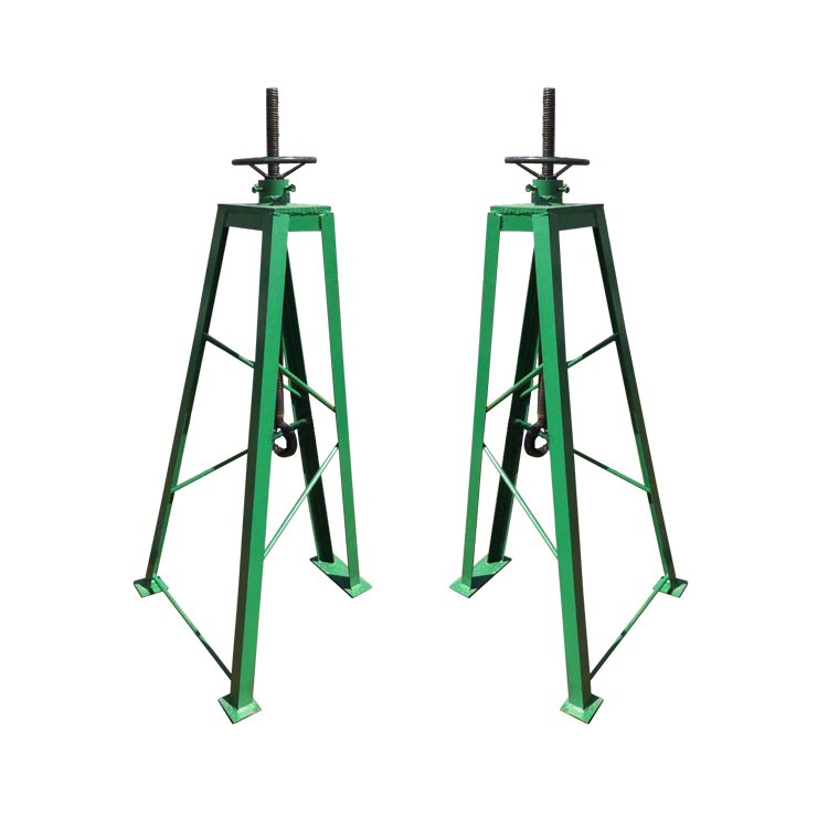 wire reel jack stand pair with roller head