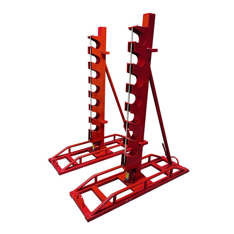 Hydraulic cable drum jack stand pair for cable reel lifting and pay-off support