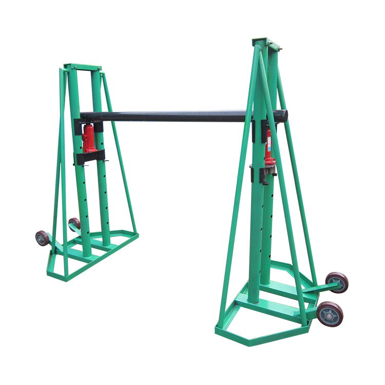 green hydraulic reel stand for cable drum lifting