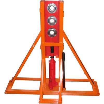 vertical cable reel stand with upright hydraulic frame