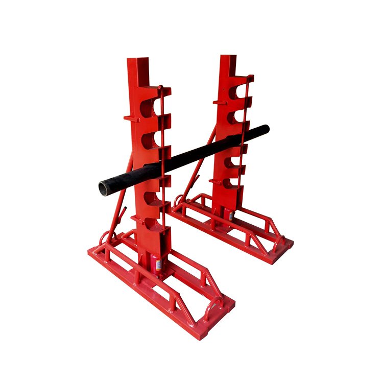 Cable reel jack stand with support bar for drum lifting and reel support