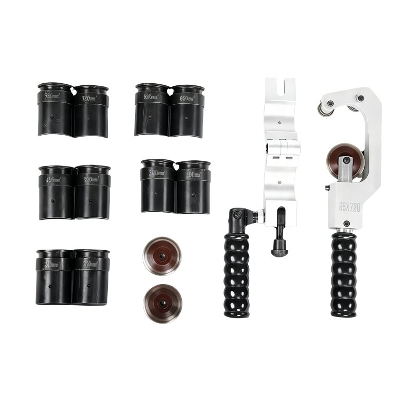 Cable Head Chamfering Tool set with interchangeable sleeves for smooth cable end prep