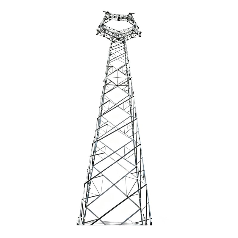 tower mounted gin pole for crossing structure lifting front view