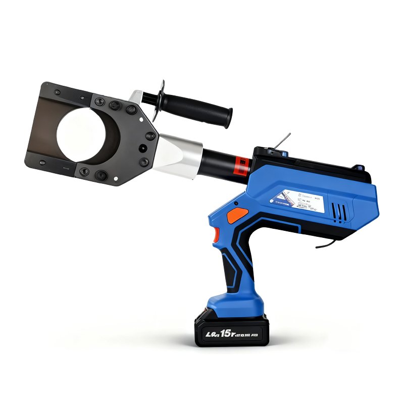 Cordless Hydraulic Cable Cutter with battery pack and hydraulic cutting head