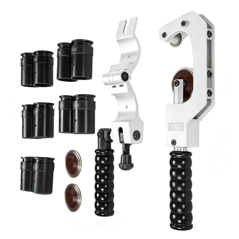 Side view of Cable Head Chamfering Tool with sleeves for cable end finishing