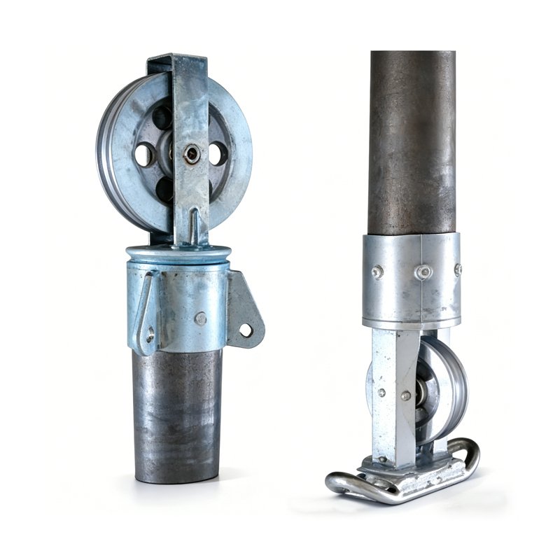 Tubular Gin Pole side view on white background