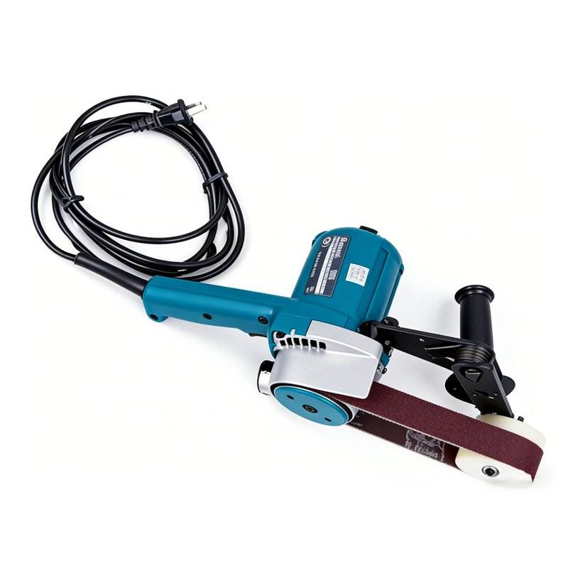 Cable Sanding Tool side view with sanding belt head and power cord