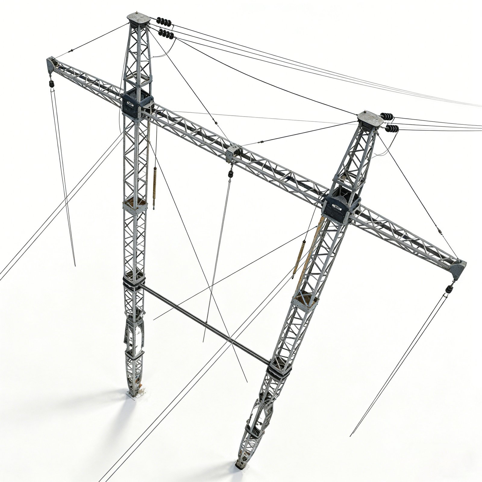 dual portal-framed emergency restoration towers for temporary transmission line restoration