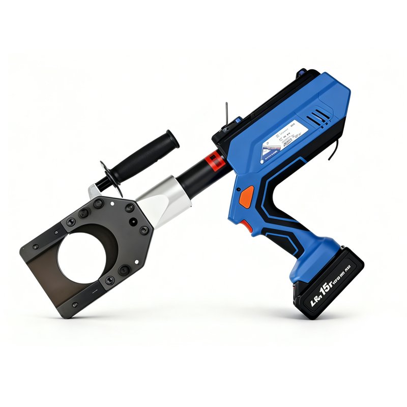 Cordless Hydraulic Cable Cutter with battery pack and hydraulic cutting head