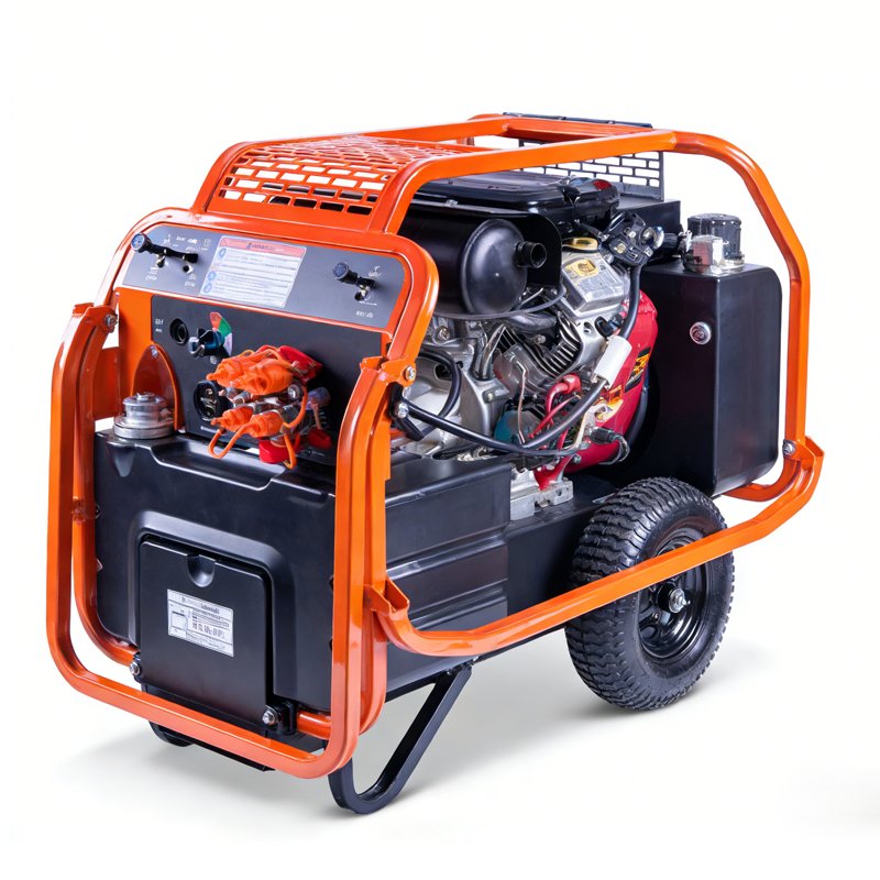 Hydraulic Power Unit with wheel kit and engine driven hydraulic setup rear view