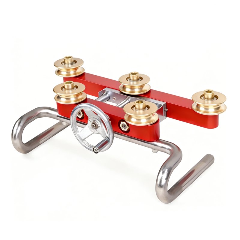 Traction Wire Straightener angled view with adjustable roller frame