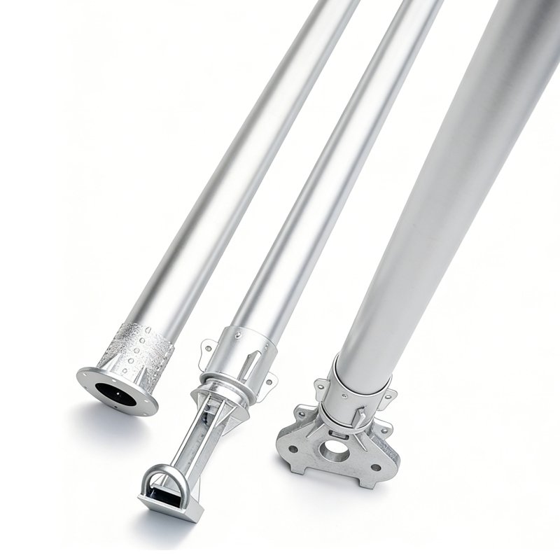 Gin Pole angled view with tubular body and end fittings