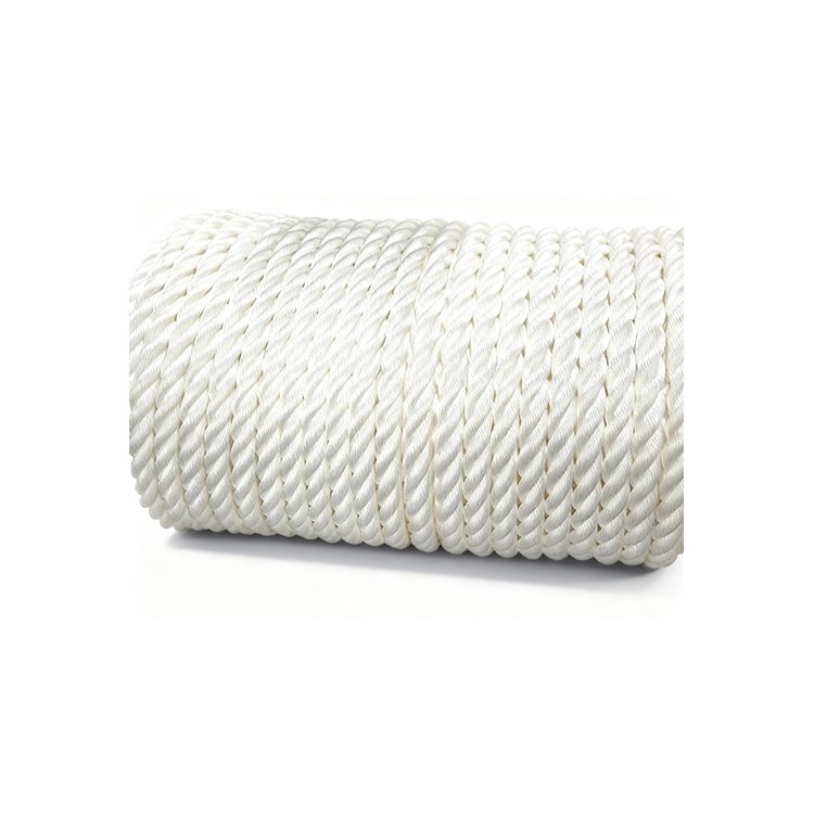 Twisted Nylon Rope close-up showing white twisted strands.