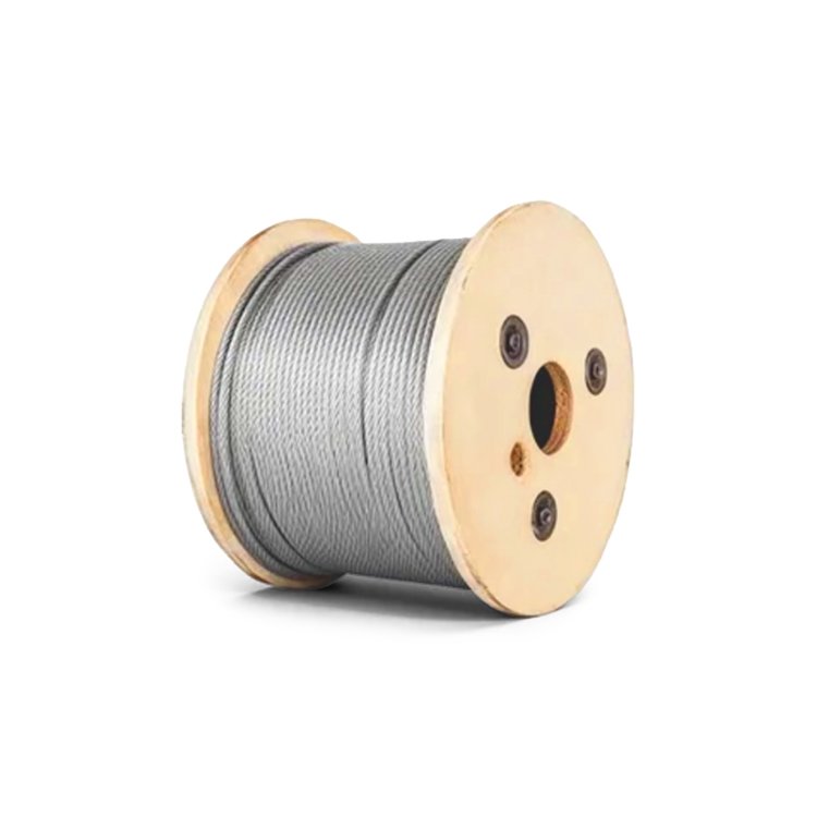 Wire Rope wound on a wooden reel, front angle product image