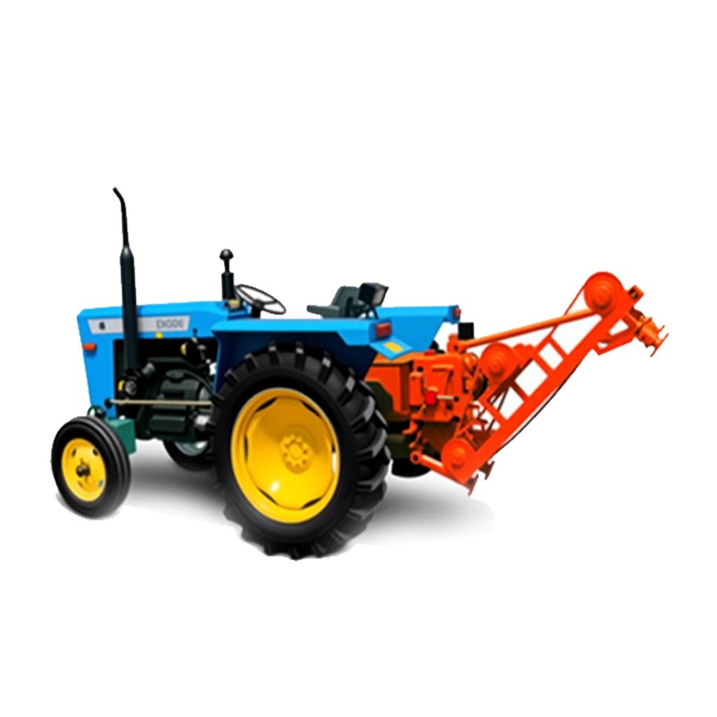 tractor-mounted cable winch side view